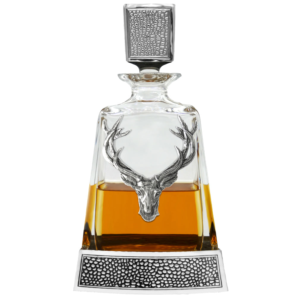 600ml Whisky, Wine & Spirit Regal Stag Medium Pewter Decanter