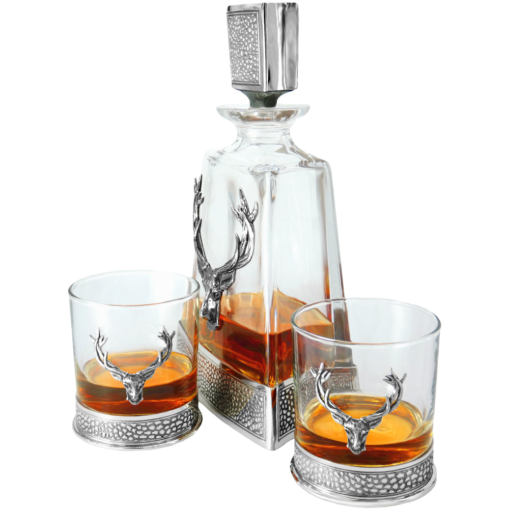 600ml Whisky, Wine & Spirit Regal Stag Medium Pewter Decanter