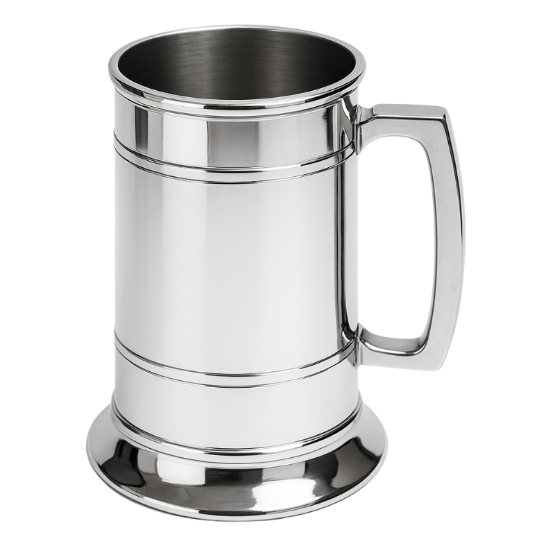 British Pewter 1 Pint Straight Edge Tankard