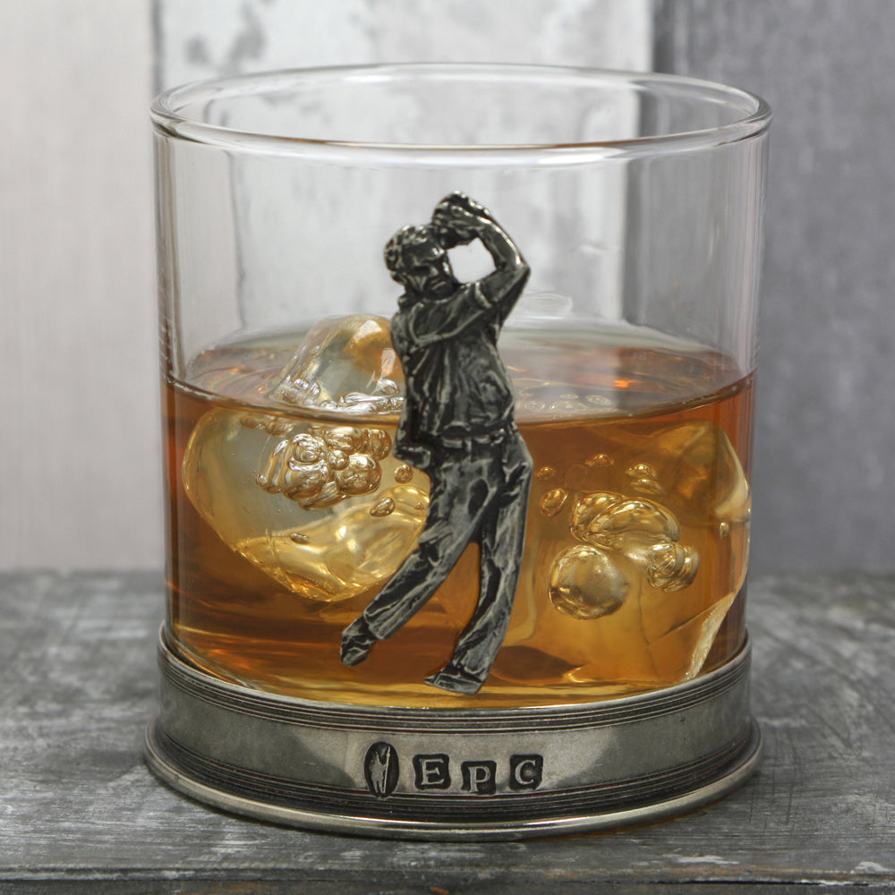 11oz Golf Pewter Whisky Glass Tumbler