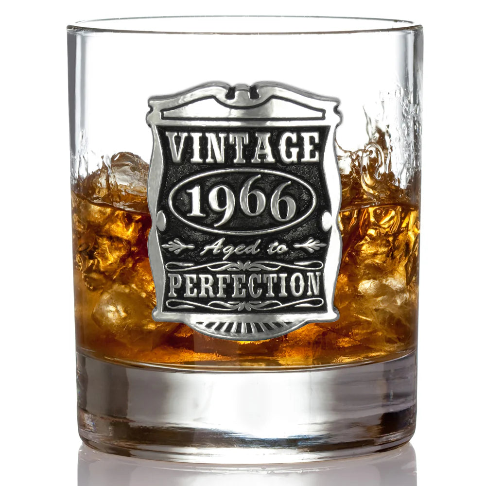 60th Birthday or Anniversary Gift 1966 Vintage Years Pewter Whisky Glass Tumbler