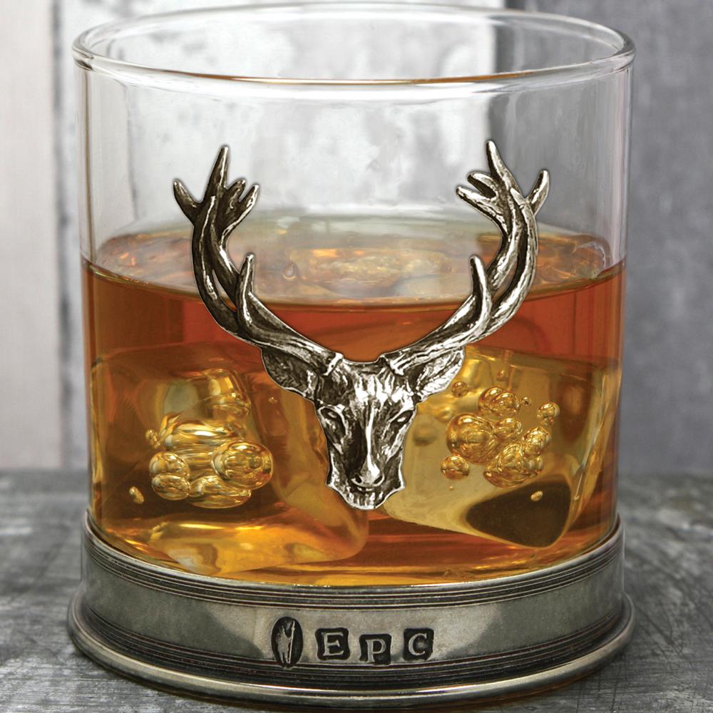11oz Stag Head Pewter Whisky Glass Tumbler