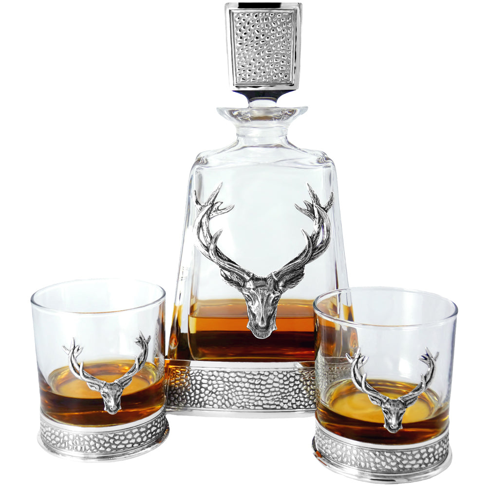 600ml Whisky, Wine & Spirit Regal Stag Medium Pewter Decanter