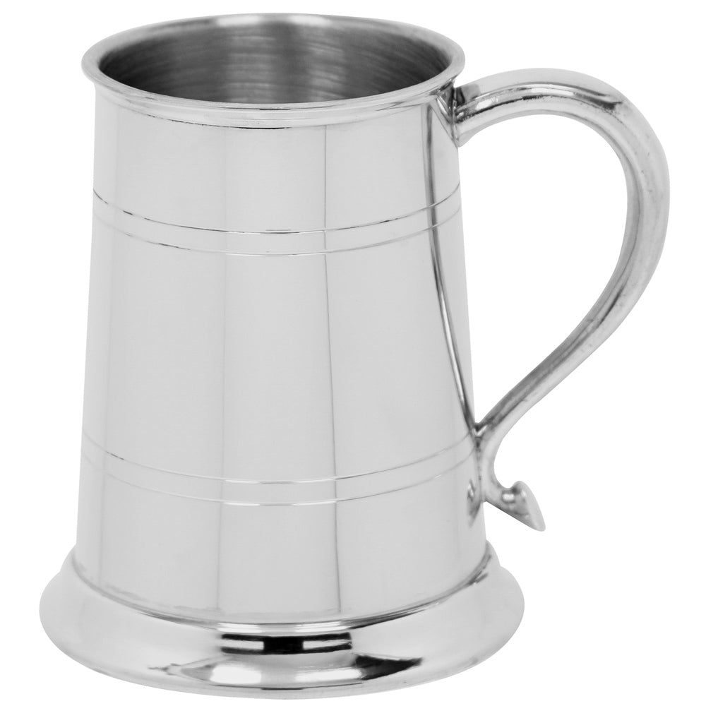 1 Pint Pewter Tankard With Swan Handle