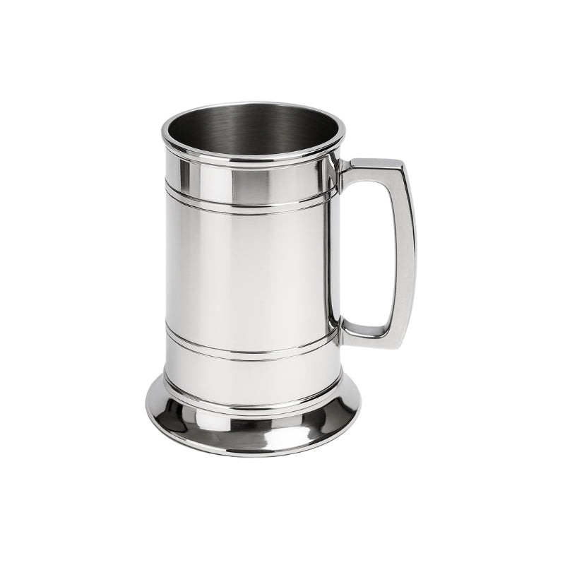 British Pewter 1 Pint Straight Edge Tankard