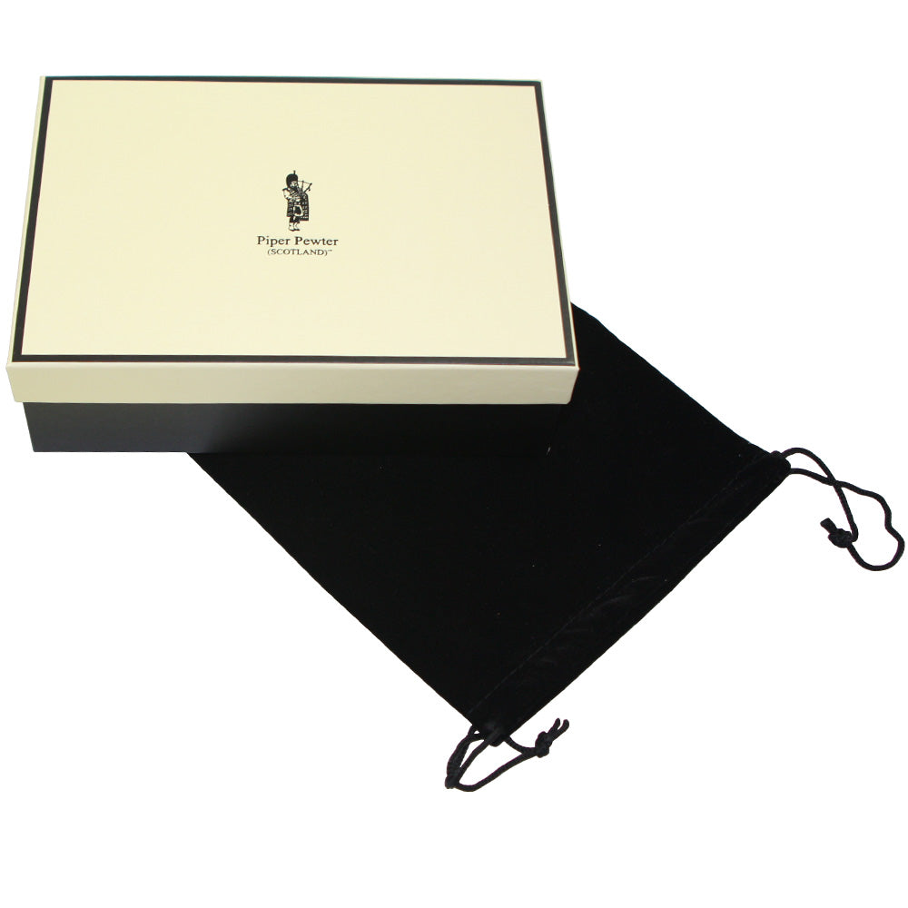 3.5 Inch Celtic Knot Handle Pewter Quaich Bowl