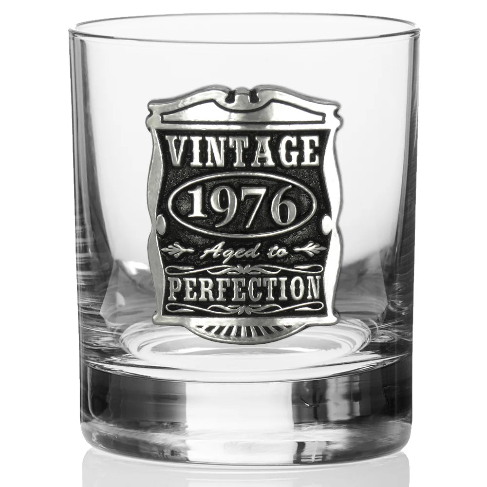 50th Birthday or Anniversary Gift 1976 Vintage Years Pewter Whisky Glass Tumbler