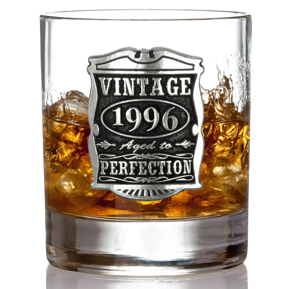 30th Birthday or Anniversary Gift 1996 Vintage Years Pewter Whisky Glass Tumbler