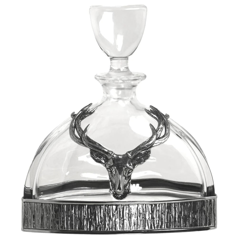 Matching Majestic Stag Crystal & Pewter Whisky Decanter & Tumbler Set