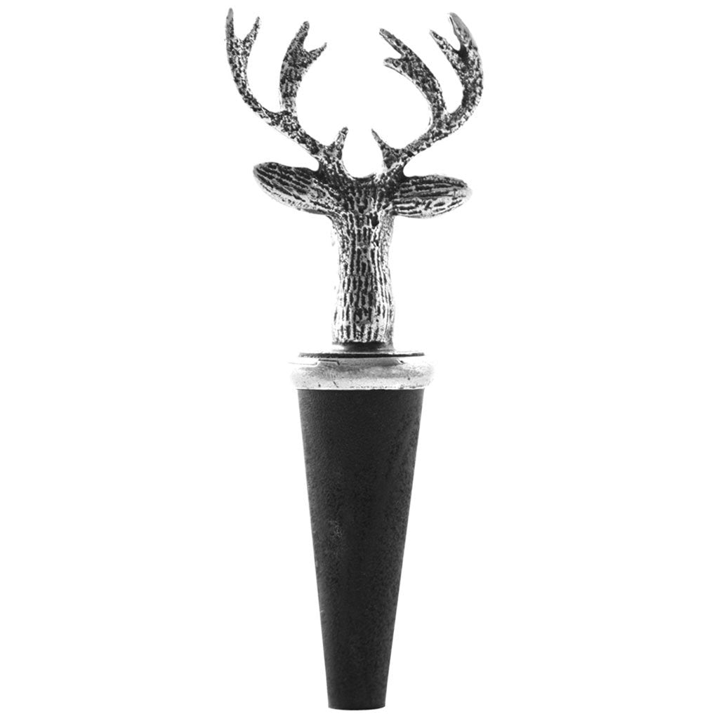 Stag Head Pewter Wine Bottle Stopper