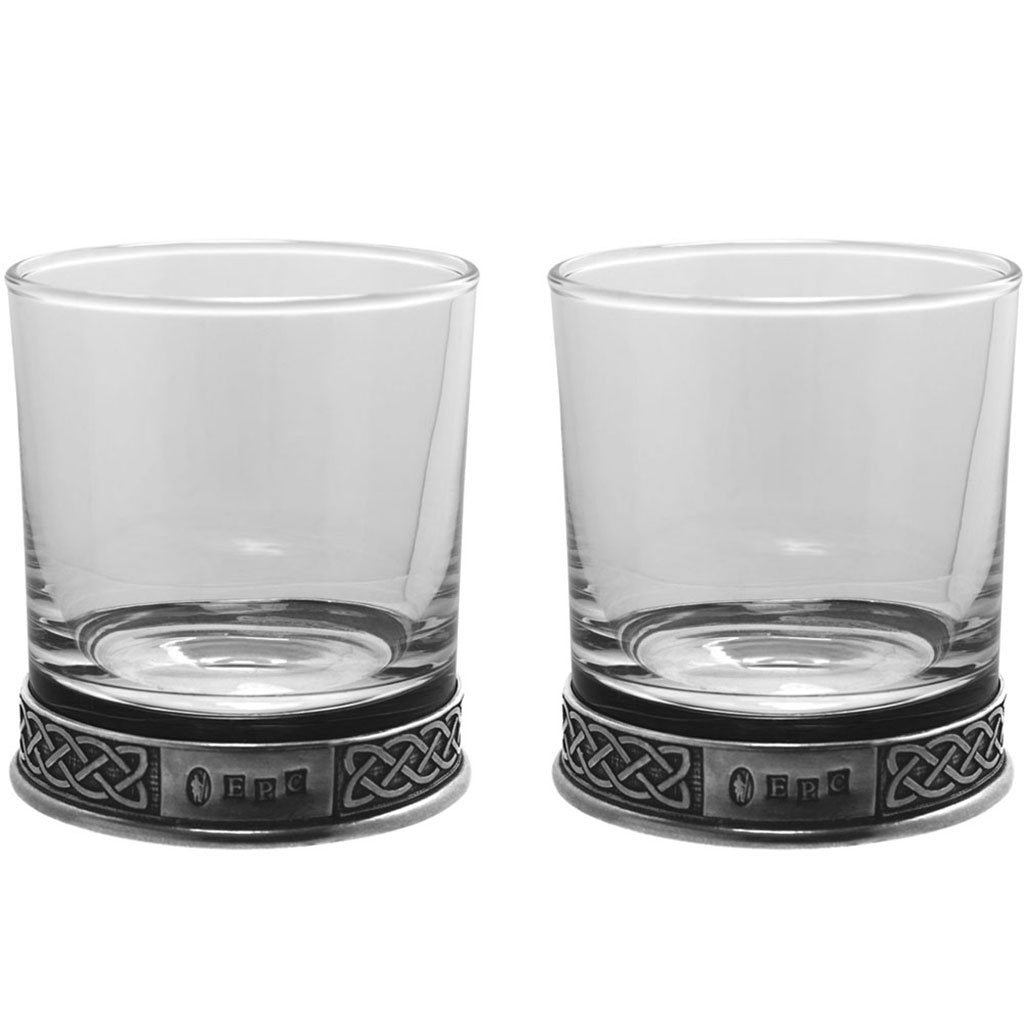 11oz Celtic Pewter Whisky Glass Tumbler Set of 2