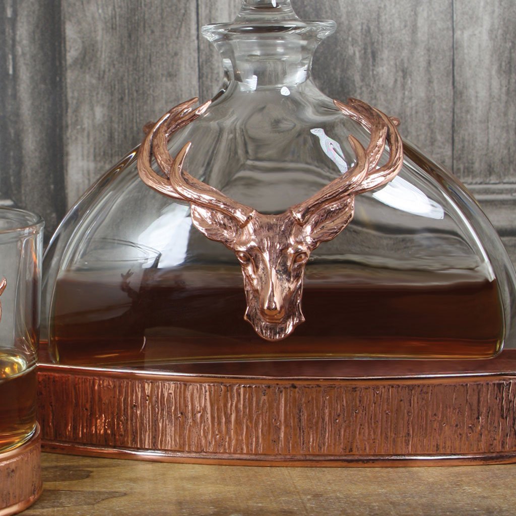 Majestic Stag Crystal & Copper Whisky Decanter