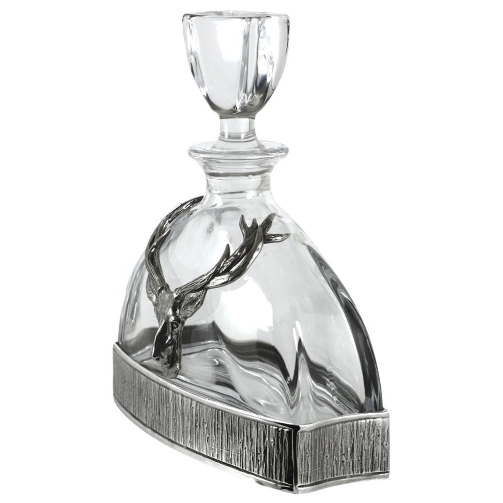 570ml Majestic Stag Crystal & Pewter Whisky Decanter