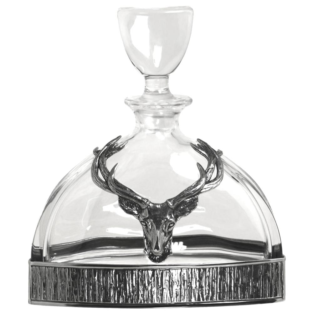 570ml Majestic Stag Crystal & Pewter Whisky Decanter